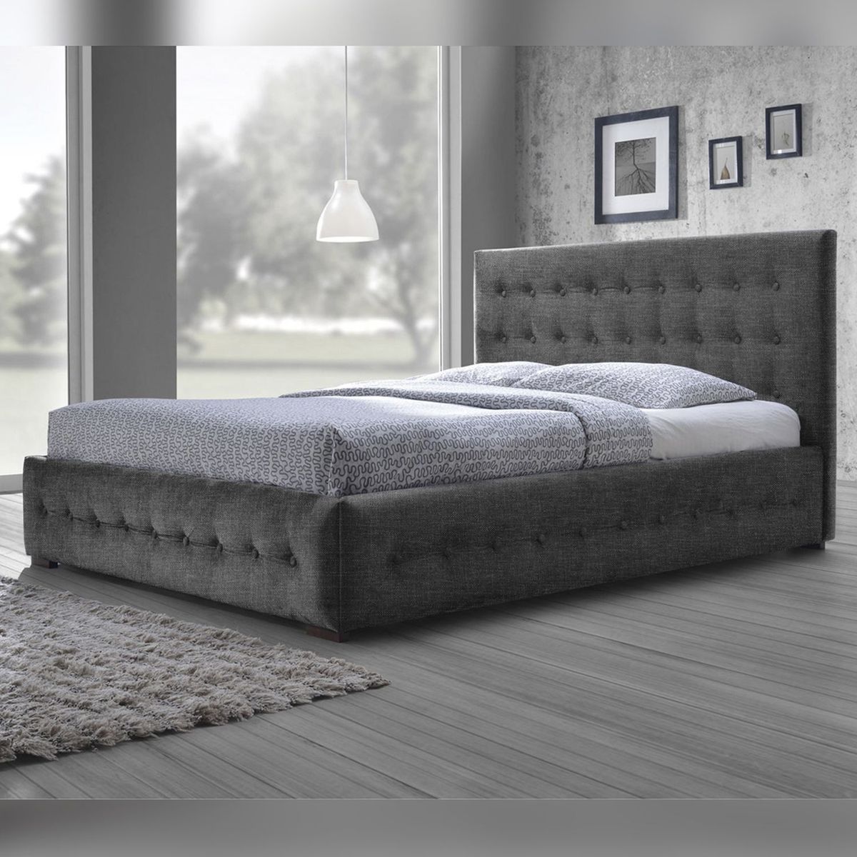 KAIU HOME - COMBO ARMONY 120X190 BASE+COLCHON+CABEC GRIS