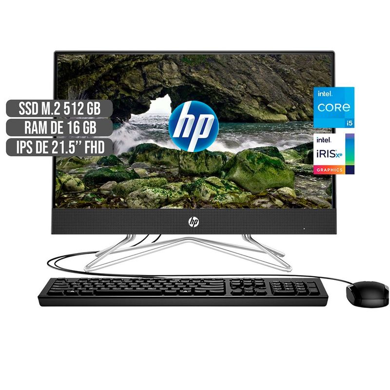HP - TODO EN UNO HP INTEL CORE I5-1135G7 DISCO SSD 512GB RAM 16GB LED 21,5 FULL HD
