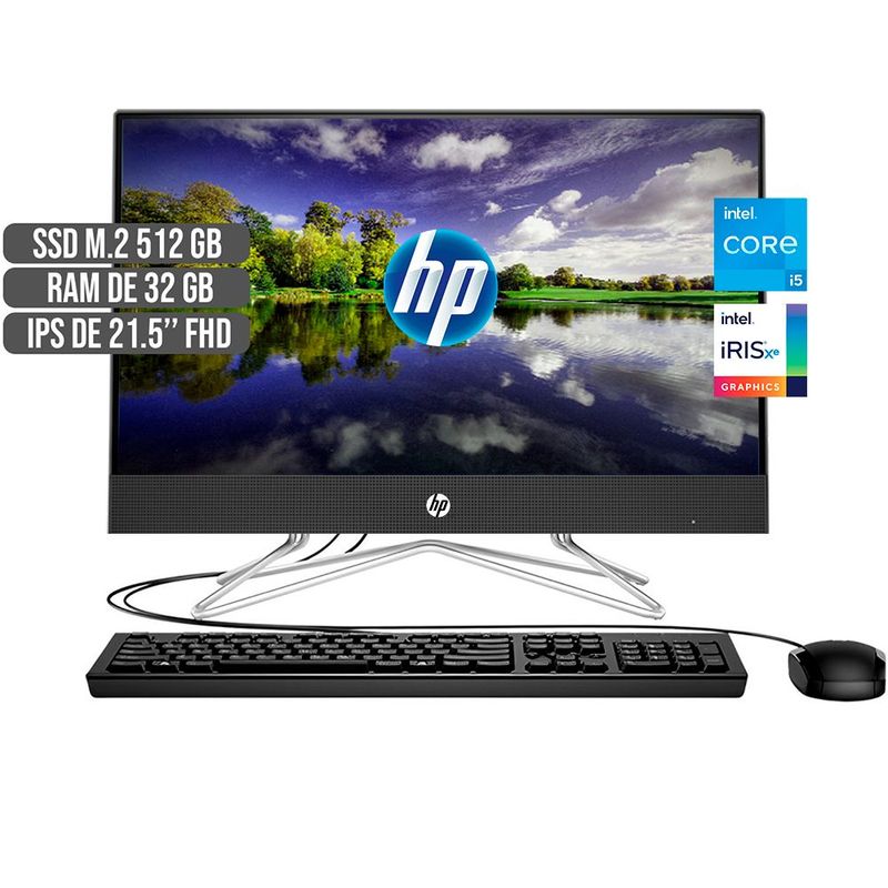 HP - TODO EN UNO HP INTEL CORE I5-1135G7 DISCO SSD 512GB RAM 32GB LED 21,5 FULL HD