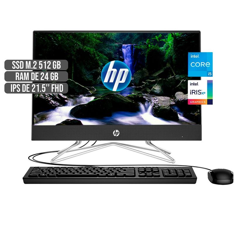 HP - TODO EN UNO HP INTEL CORE I5-1135G7 DISCO SSD 512GB RAM 24GB LED 21,5 FULL HD