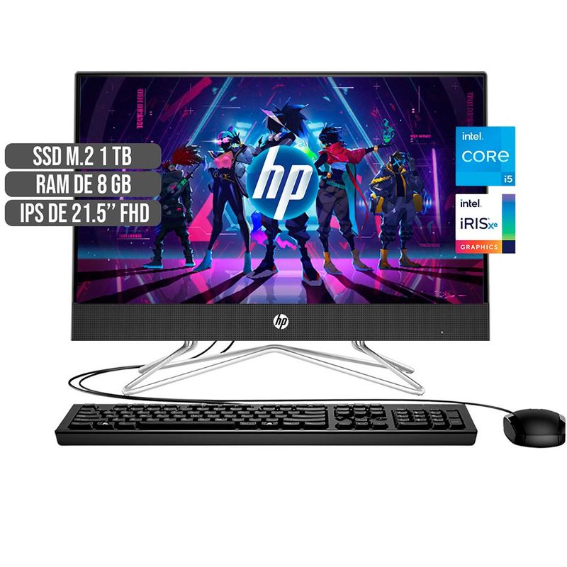 HP - TODO EN UNO HP INTEL CORE I5-1135G7 DISCO SSD 1TB RAM 8GB LED 21,5 FULL HD