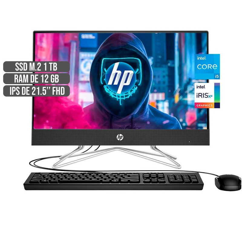 HP - TODO EN UNO HP INTEL CORE I5-1135G7 DISCO SSD 1TB RAM 12GB LED 21,5 FULL HD