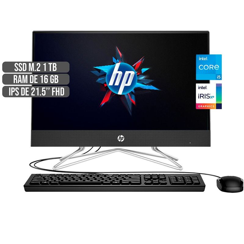 HP - TODO EN UNO HP INTEL CORE I5-1135G7 DISCO SSD 1TB RAM 16GB LED 21,5 FULL HD