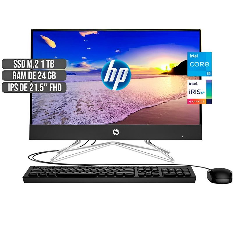 HP - TODO EN UNO HP INTEL CORE I5-1135G7 DISCO SSD 1TB RAM 24GB LED 21,5 FULL HD