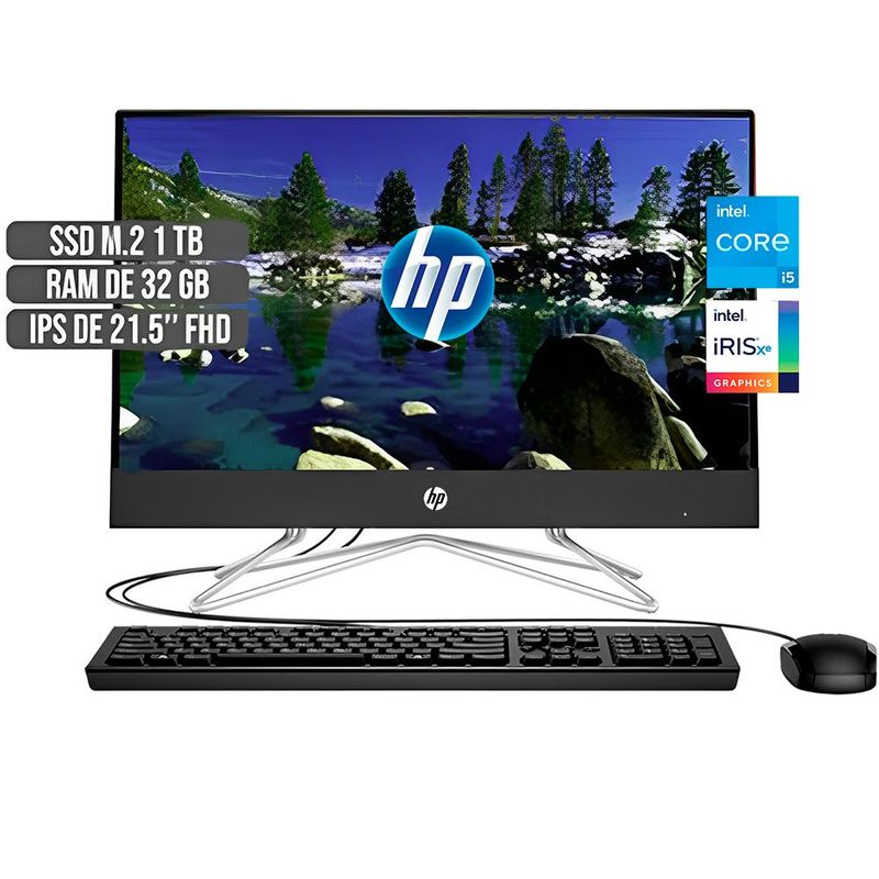 HP - TODO EN UNO HP INTEL CORE I5-1135G7 DISCO SSD 1TB RAM 32GB LED 21,5 FULL HD