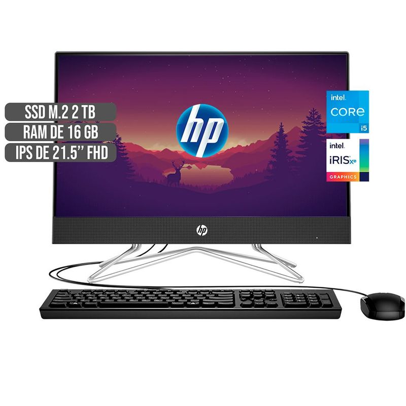 HP - TODO EN UNO HP INTEL CORE I5-1135G7 DISCO SSD 2TB RAM 16GB LED 21,5 FULL HD