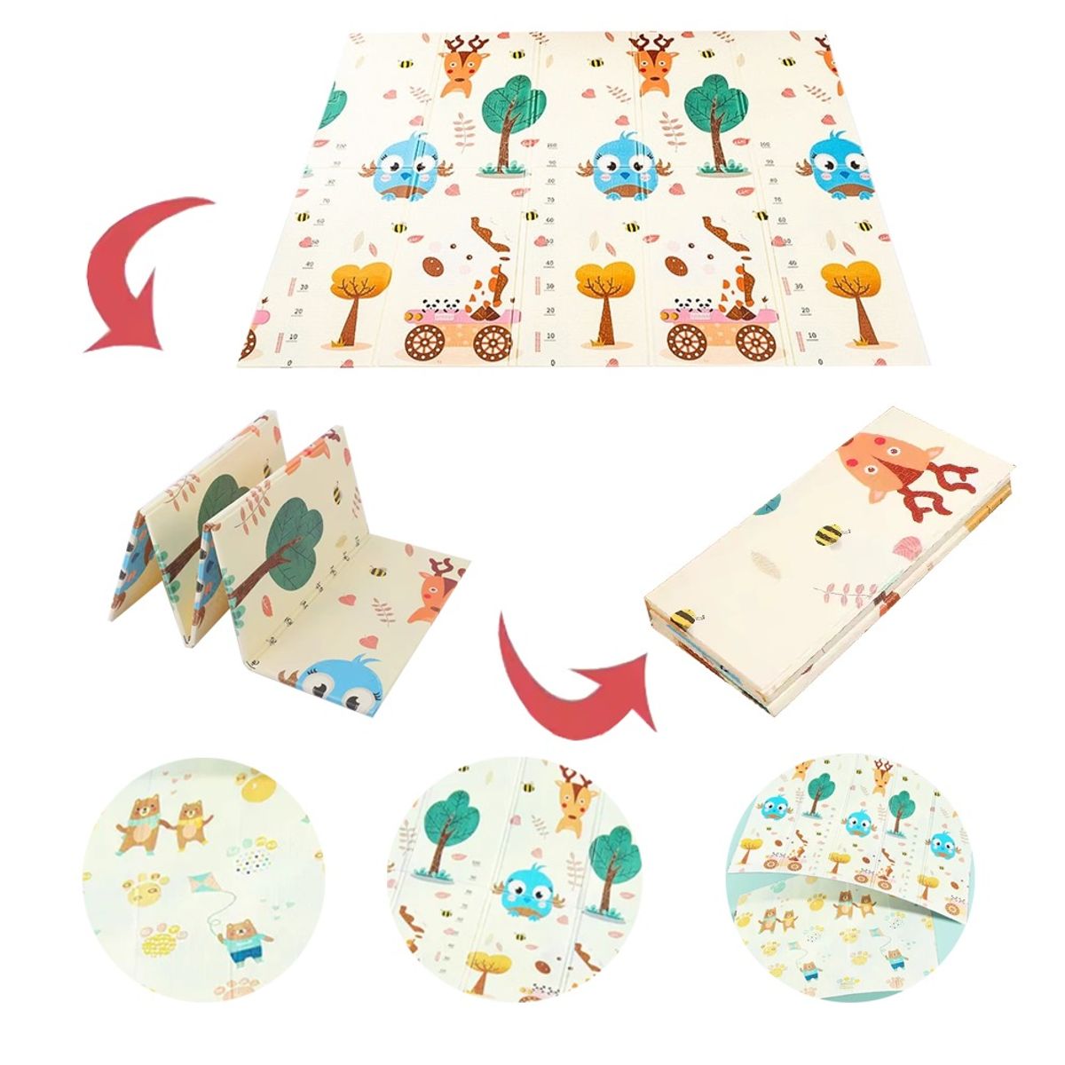 LANZURY IMPORTACIONES - Tapete Grande Plegable - Doble Faz Para Bebé 200x180 Cm