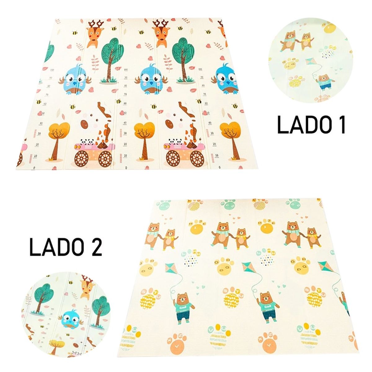 LANZURY IMPORTACIONES - Tapete Grande Plegable - Doble Faz Para Bebé 200x180 Cm