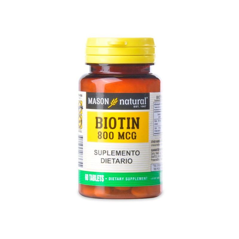 MASON NATURAL - Biotin Mason Natural 800mcg Frasco X 60 Tabletas