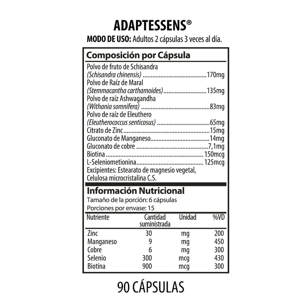 GENERICO - Suplemento Dietario Adaptessens  X 90 Capsulas