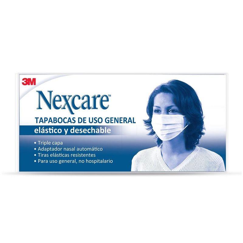 NEXCARE - Tapabocas Nexcare Elastico Desechable X 50und