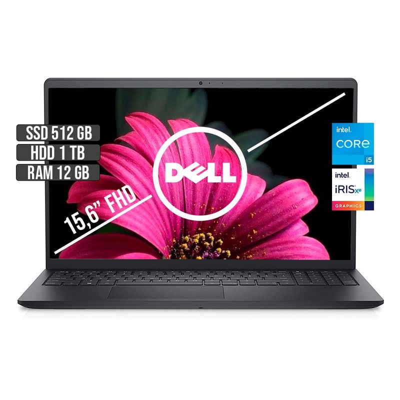 DELL - DELL INSPIRON 15 INTEL CORE I5-1135G7 SSD 512GB + HDD 1TB RAM 12GB LED 15.6" FHD