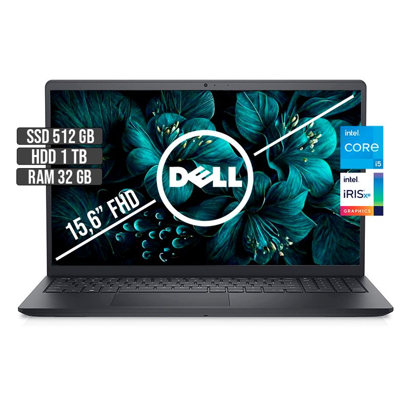 DELL - DELL INSPIRON 15 INTEL CORE I5-1135G7 SSD 512GB + HDD 1TB RAM 32GB LED 15.6" FHD