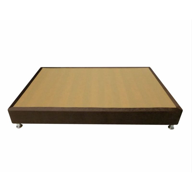 PRODESCANSO - Base cama semidoble en microfibra - 120 x 190 x 28 - cafe