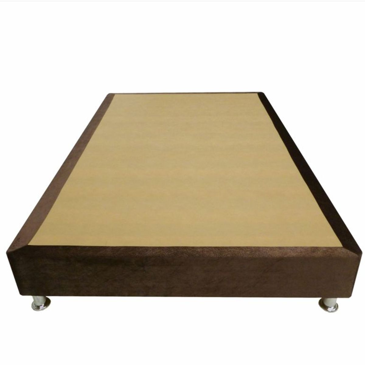 PRODESCANSO - Base cama semidoble en microfibra - 120 x 190 x 28 - cafe