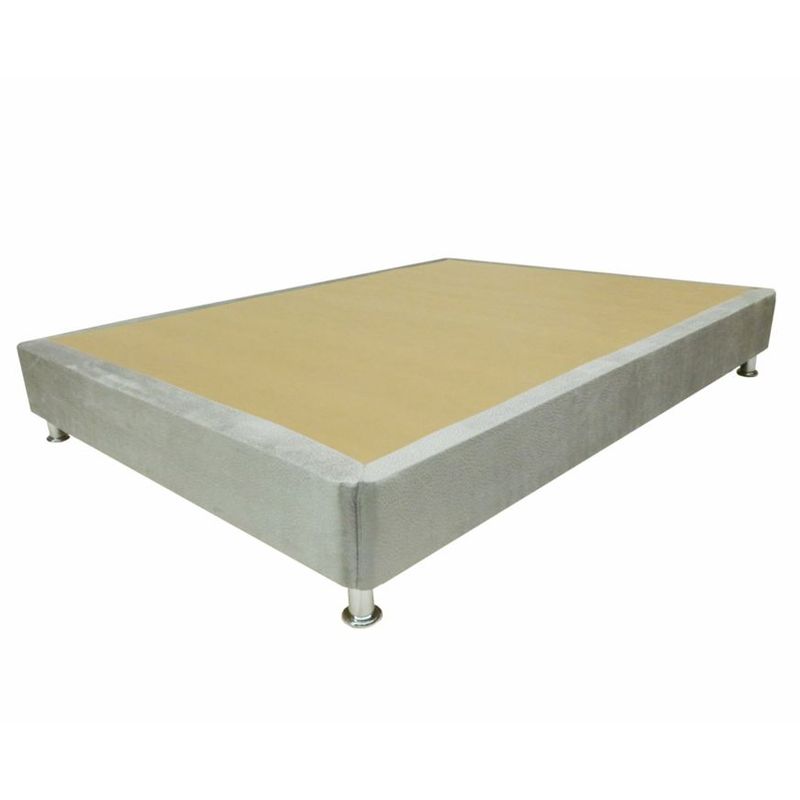 PRODESCANSO - Base cama doble en microfibra - 140 x 190 x 28  - gris