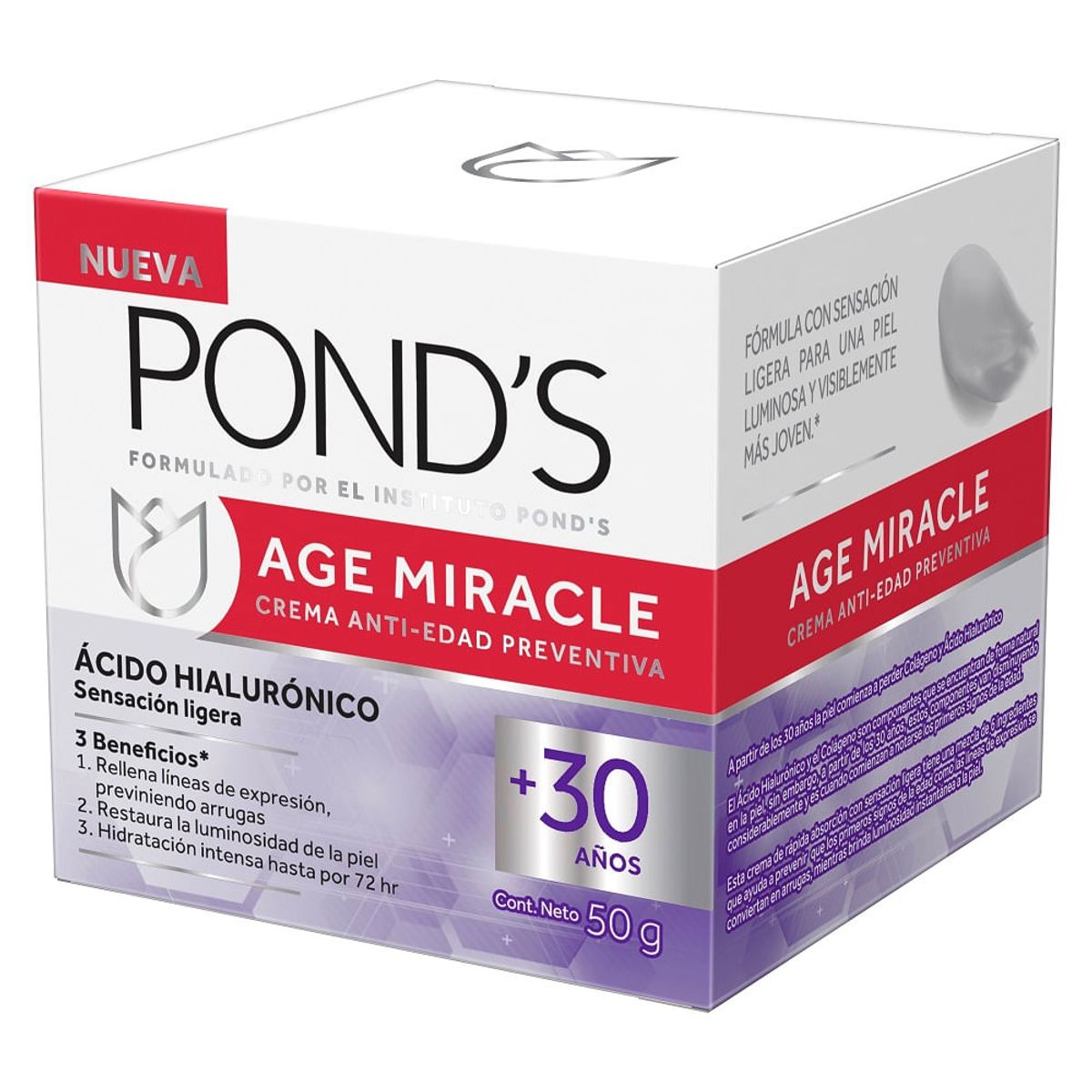 PONDS - Crema Facial Ponds Agemiracle Acido Hialuronico Dia X 50g
