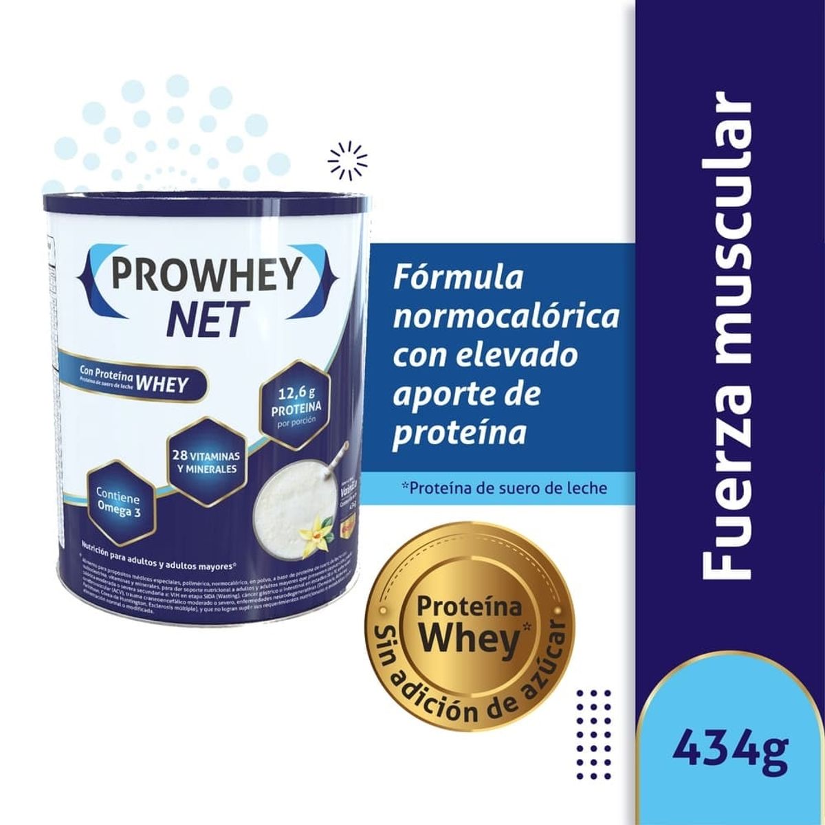 PROWHEY - Prowhey Net Polvo Vainilla Lata X 434g