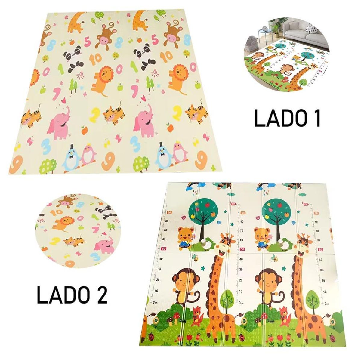 LANZURY IMPORTACIONES - Tapete Grande Plegable - Doble Faz Para Bebé 200x180 Cm