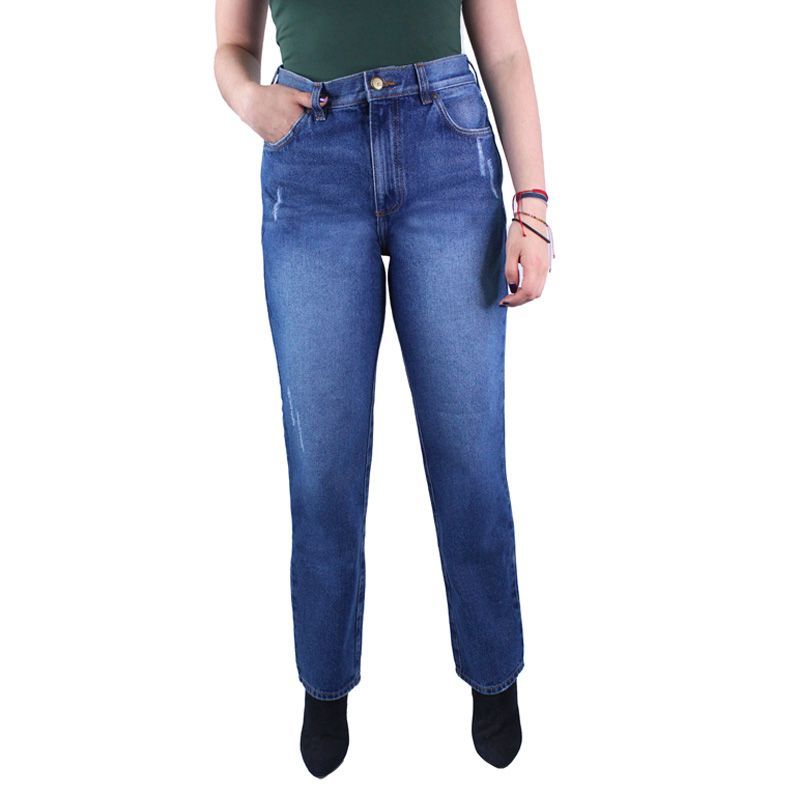 LEC LEE - Jean Mom fit para Mujer Lec Lee  ?ndigo medio..-