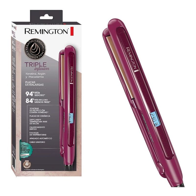 REMINGTON - Plancha De Cabello Remington Macadamia Argán Queratina S7740