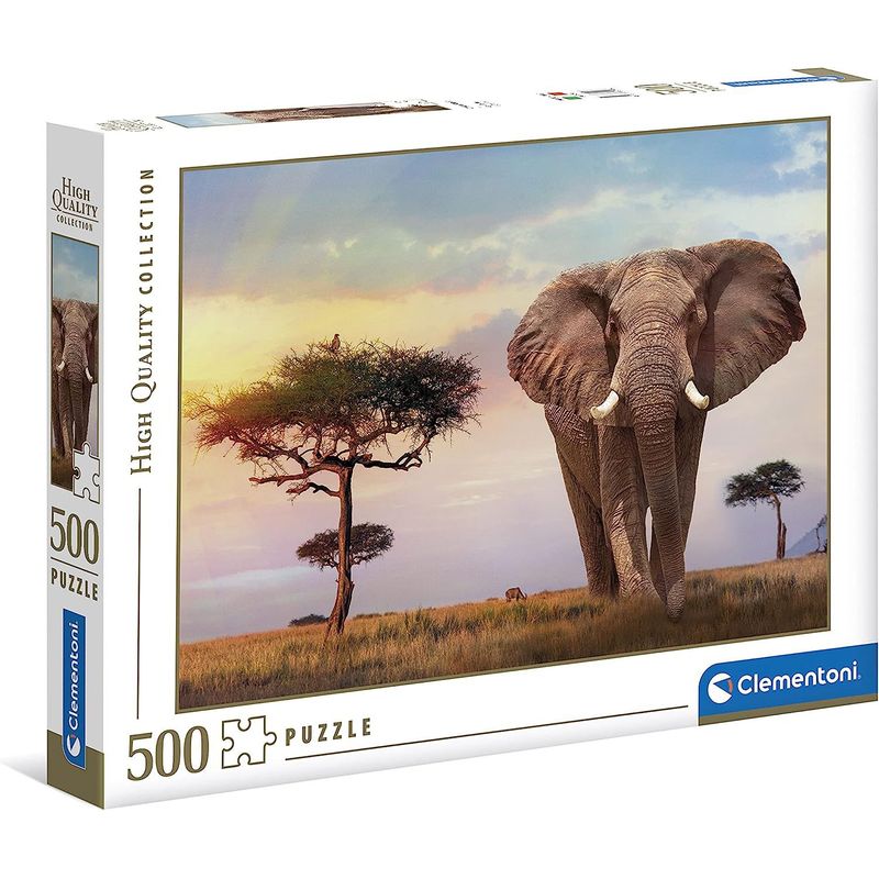 CLEMENTONI - Rompecabezas Clementoni Elefante Africano 35096 500 Piezas