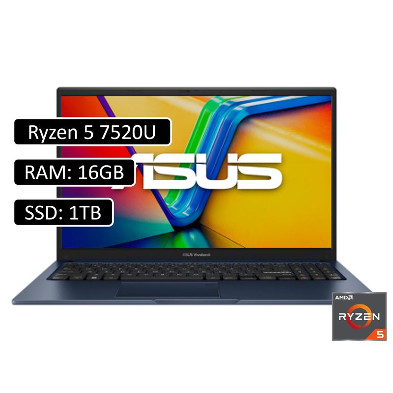 ASUS - Portatil Asus E1504FA Ryzen 5-7520U - RAM 16GB - SSD 1TB - 15.6? FHD - WIN 11