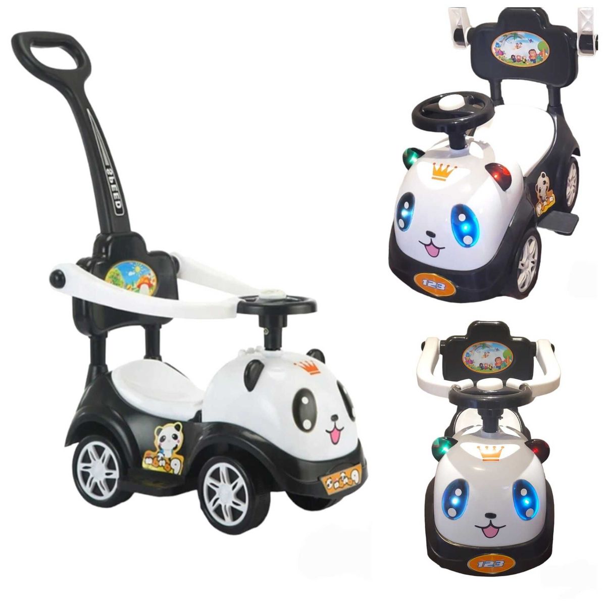 GENERICO - Carro Montable Panda 3 en 1 Con Luces LED y Musica