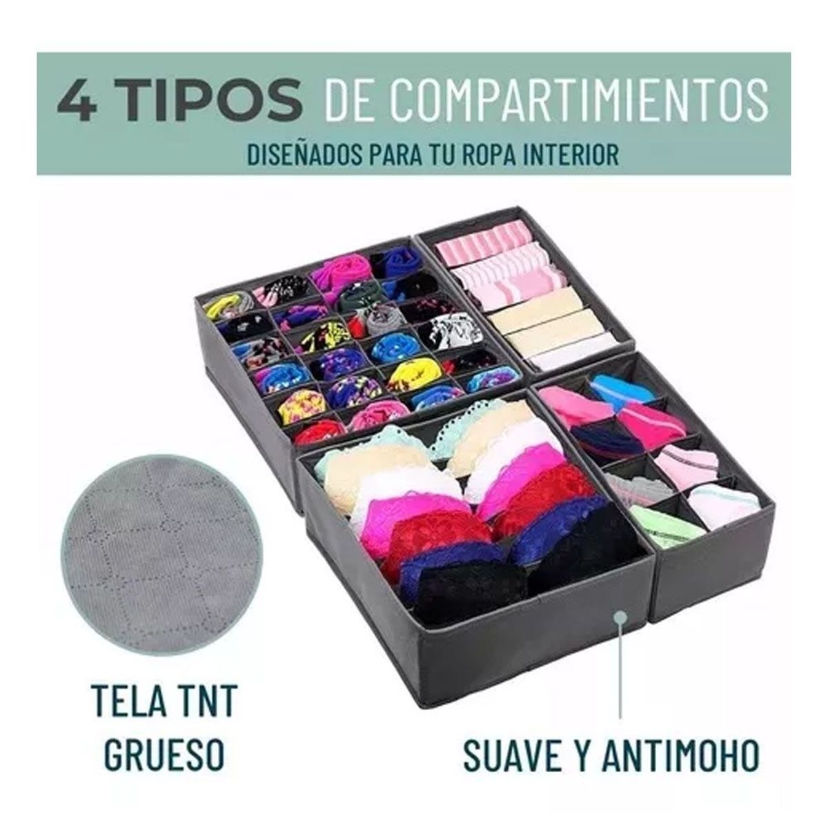 ONE PIXEL - Organizador De Ropa Interior Divisor Cajones Armario