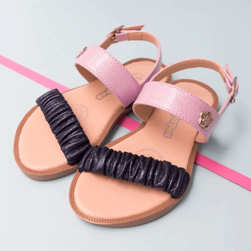 PAPOS - Sandalia Bella Azul y Plata - Sandalias Niñas PAPOS - Azul