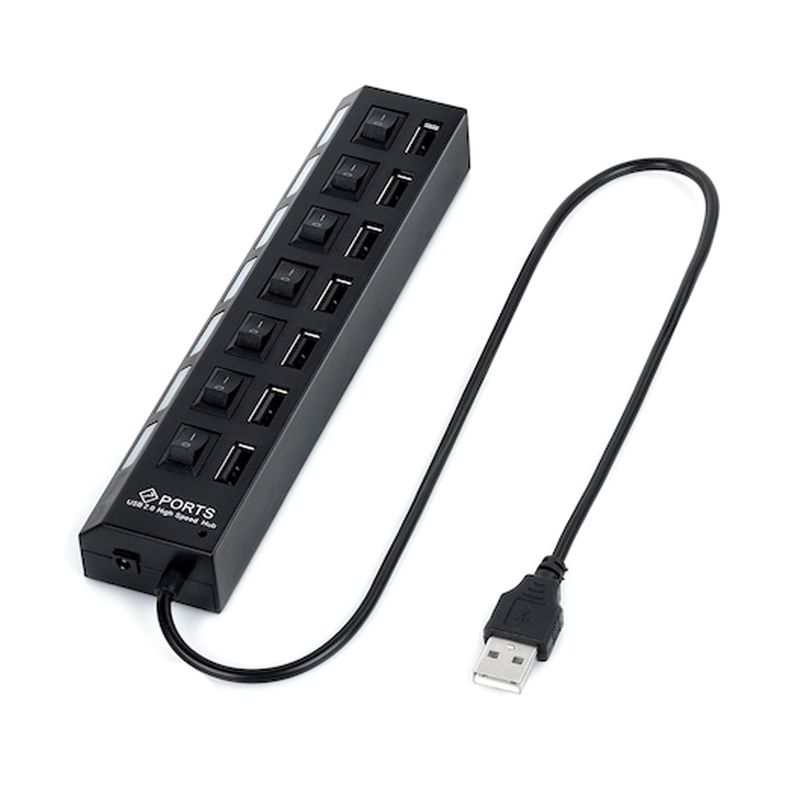 GENERICO - Multi Puertos Hub 7 Puertos Usb 3.0 Led con switch