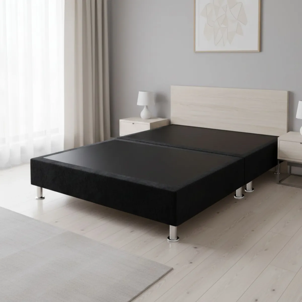 DORMIPUFF - Base Cama Dividida Negro Doble 140cm Dormipuff sas