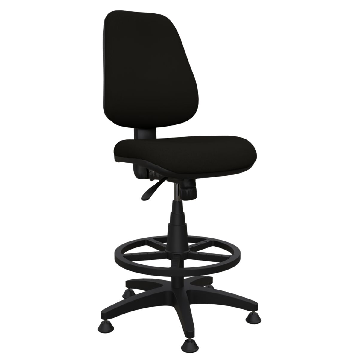 GENERICO - Silla Ergonómica Alta para Oficina tipo Cajero - NEGRA