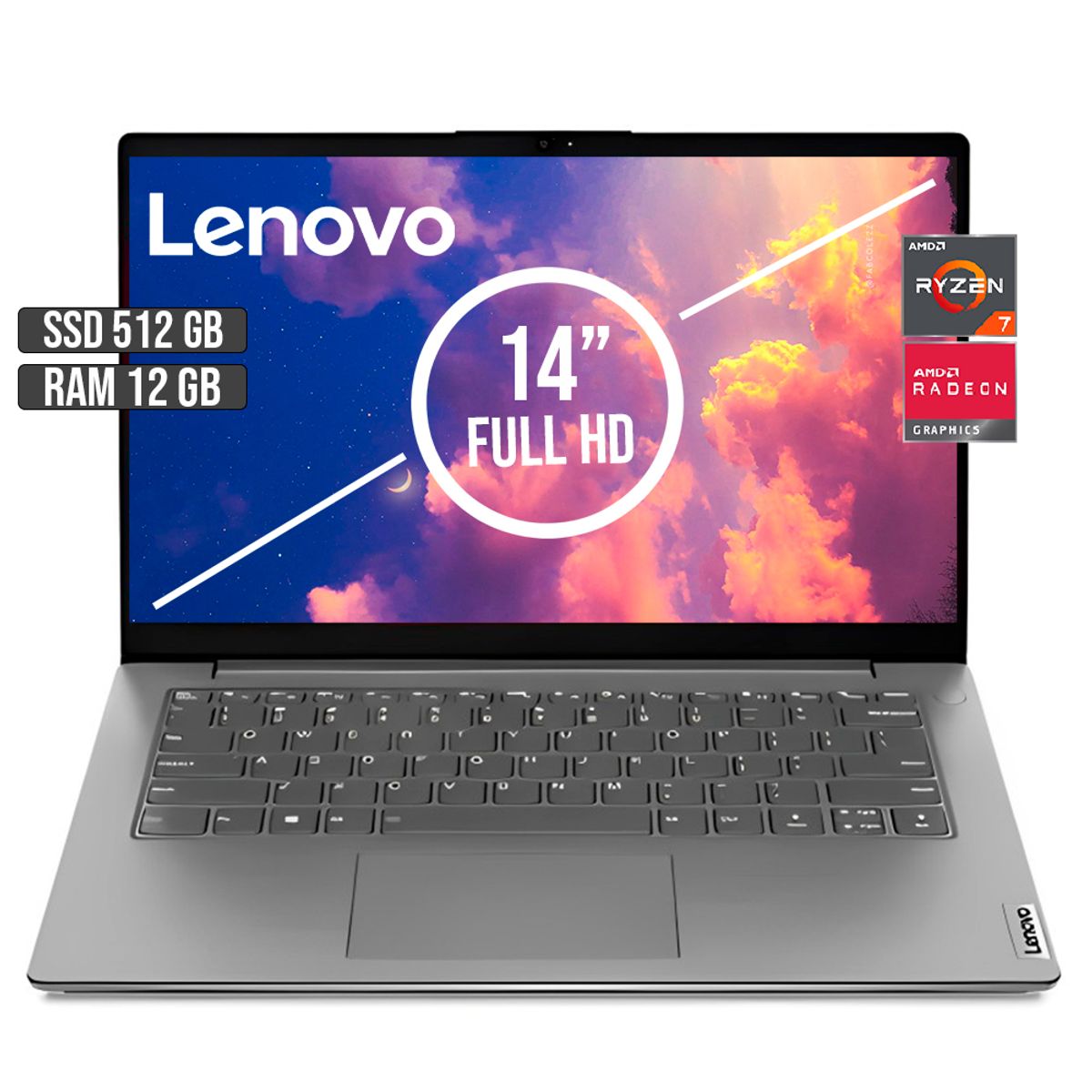 LENOVO - LENOVO V14 AMD RYZEN 7-5825U SSD 512GB RAM 12GB LED 14 FULL HD