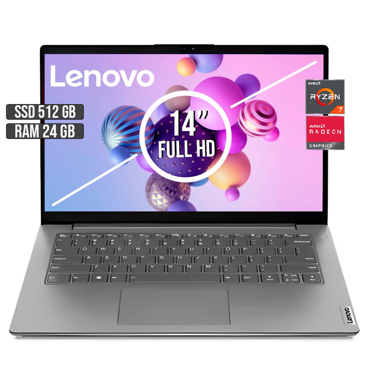 LENOVO - LENOVO V14 AMD RYZEN 7-5825U SSD 512GB RAM 24GB LED 14 FULL HD