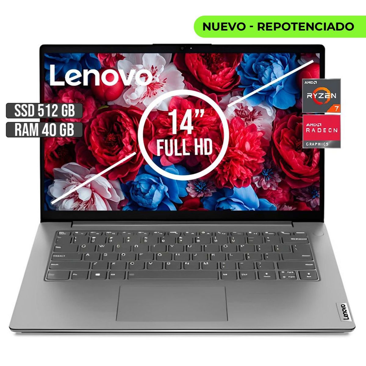 LENOVO - LENOVO V14 AMD RYZEN 7-5825U SSD 512GB RAM 40GB LED 14 FULL HD