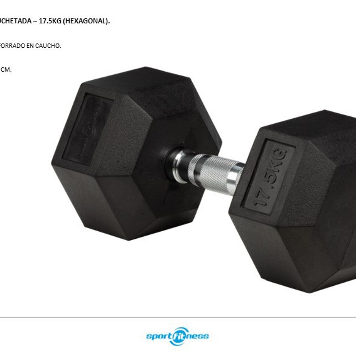 SPORT FITNESS - Mancuerna Encauchetada Hexagonal 175Kg Unidad