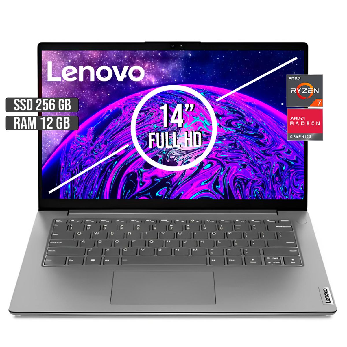 LENOVO - LENOVO V14 AMD RYZEN 7-5825U SSD 256GB RAM 12GB LED 14 FULL HD