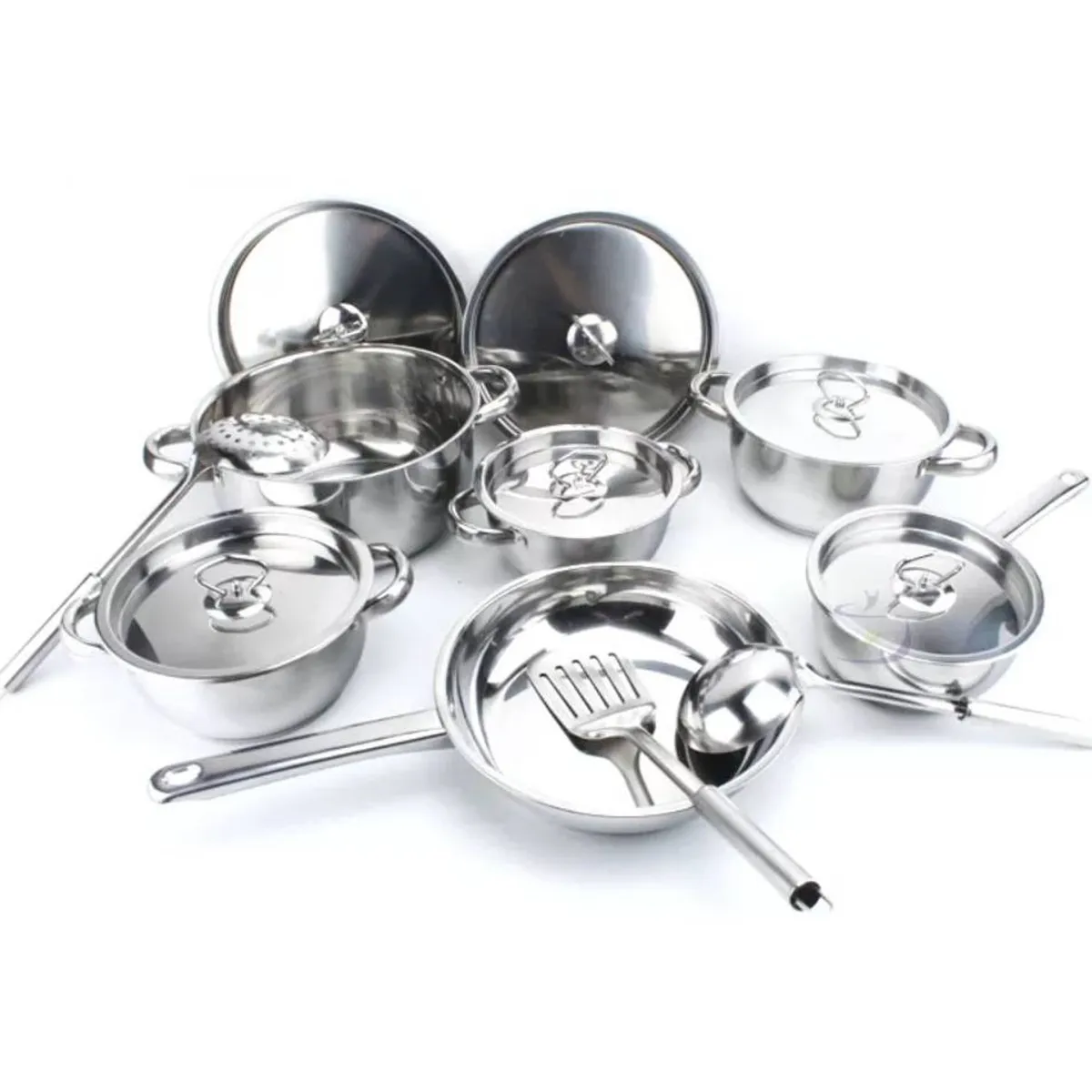 RENAHOUSE - Set Juego de Ollas en Acero Quirúrgico Bateria de 15 Piezas RenaHouse