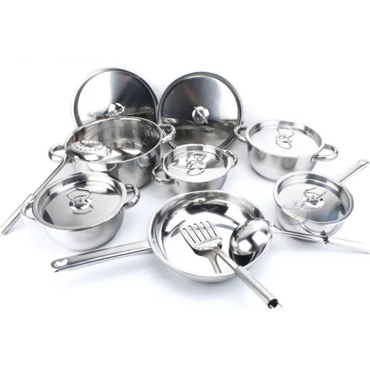 RENAHOUSE - Set Juego de Ollas en Acero Quirúrgico Bateria de 15 Piezas RenaHouse