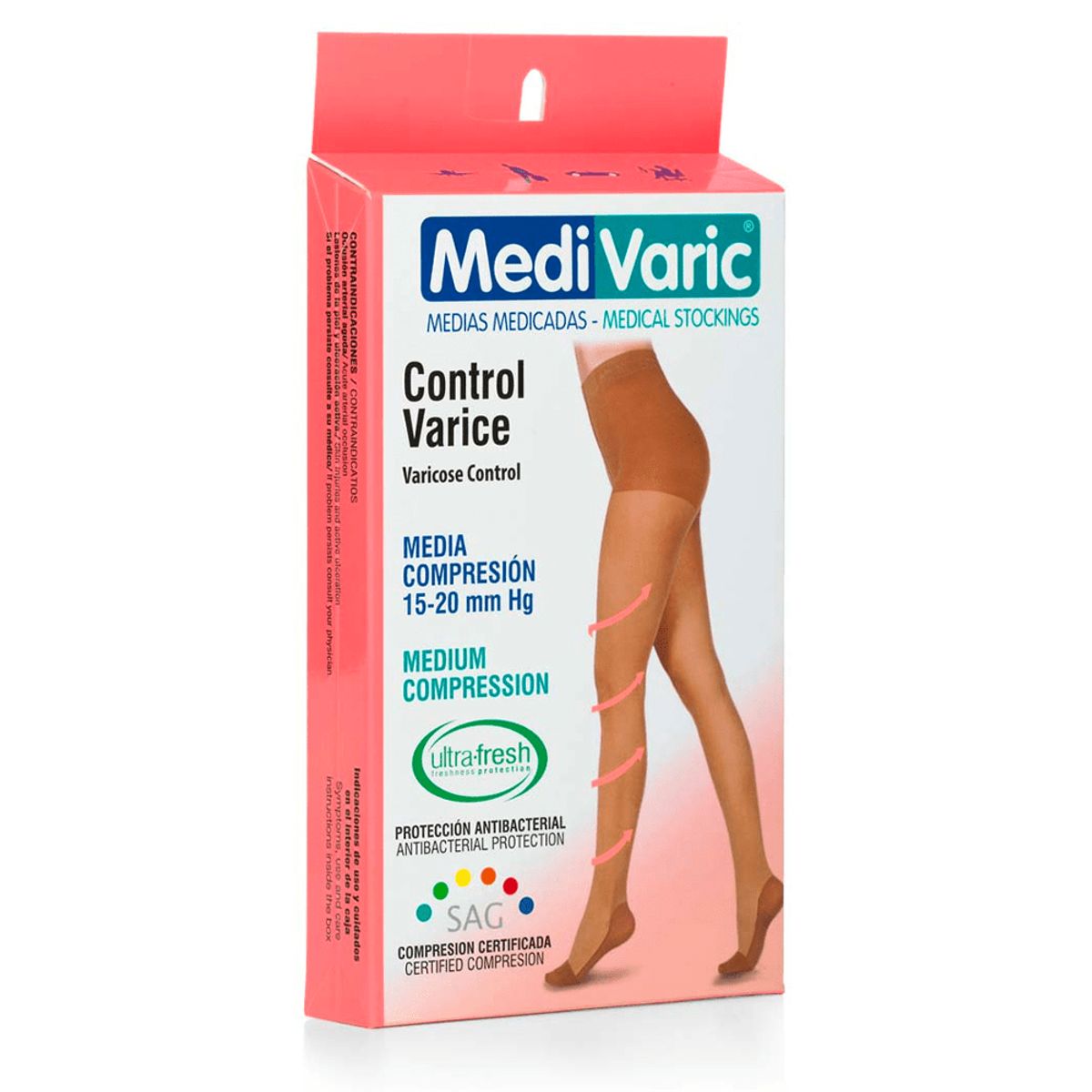 MEDIVARIC - Media Dama Cadera 15-20 Mmhg Medivaric Transparente