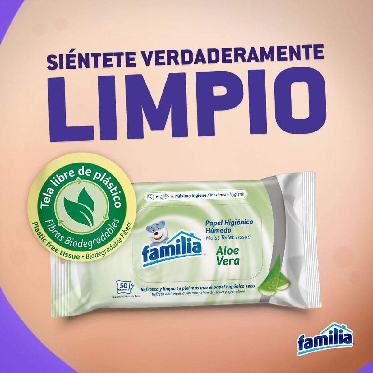 FAMILIA - Papel Higienico Humedo Familia Aloe Vera X 100und