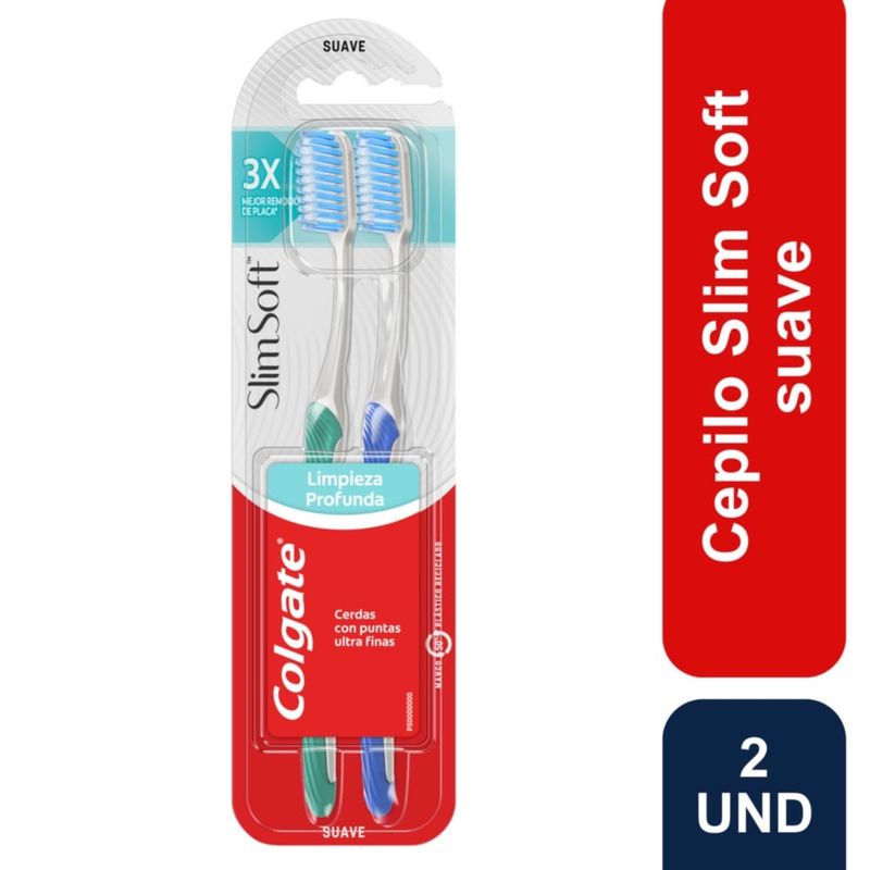 COLGATE - Cepillo de Dientes Colgate Slim Soft Suave  x2und