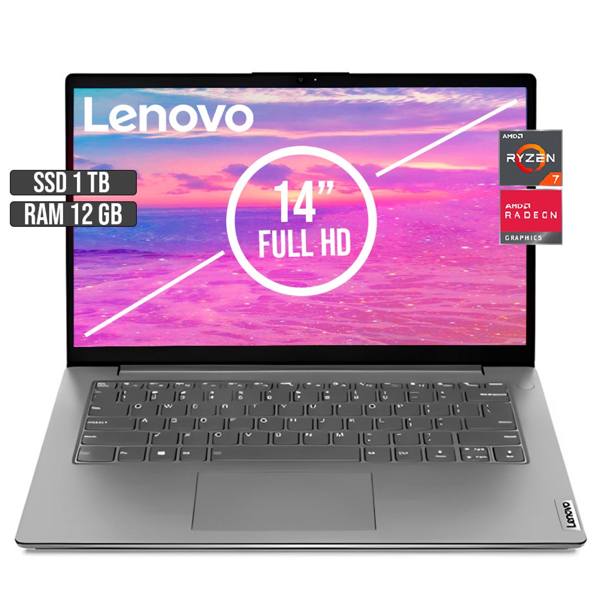 LENOVO - LENOVO V14 AMD RYZEN 7-5825U SSD 1TB RAM 12GB LED 14 FULL HD