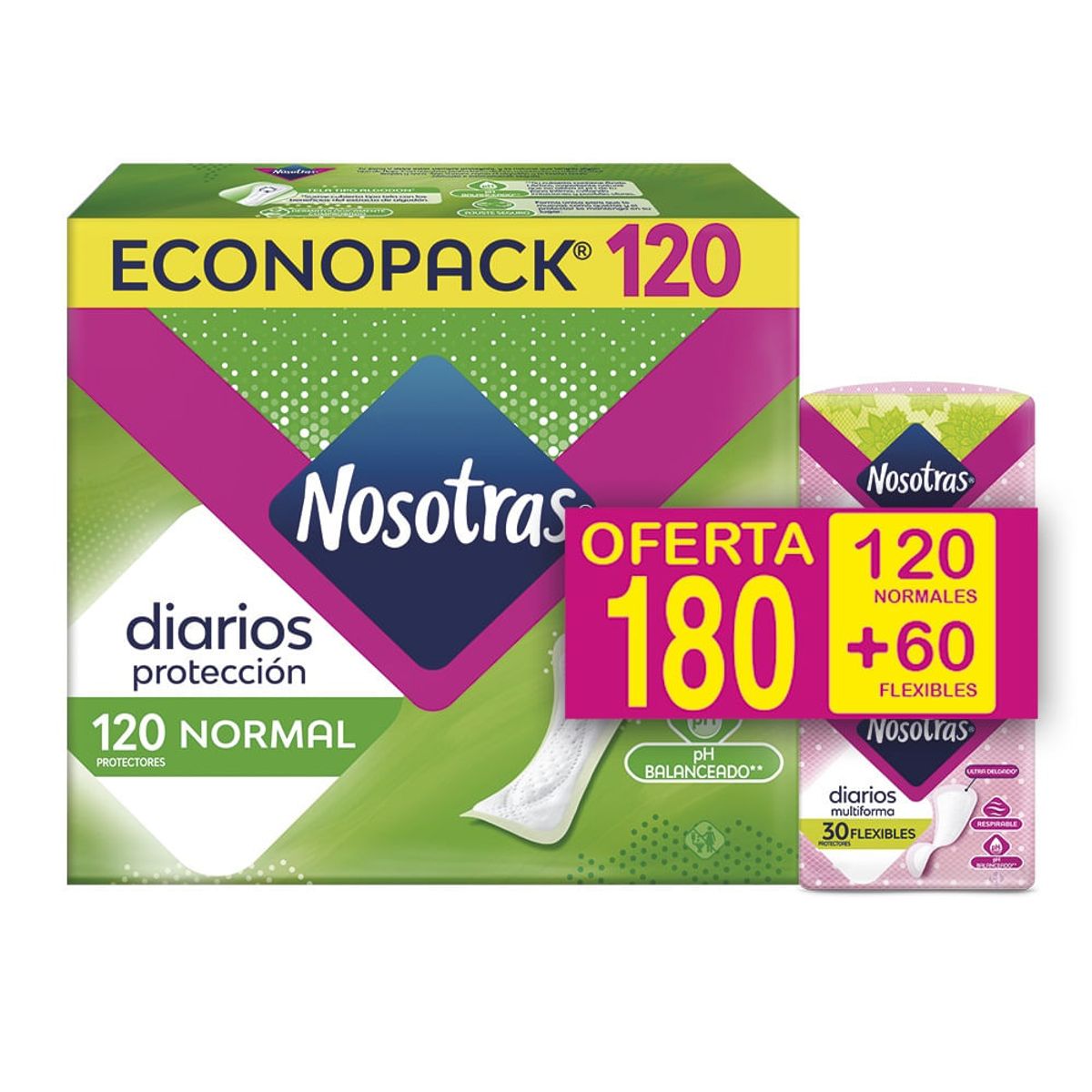 NOSOTRAS - Oferta Protectores Diarios Nosotras Normal Flexible Pague 12