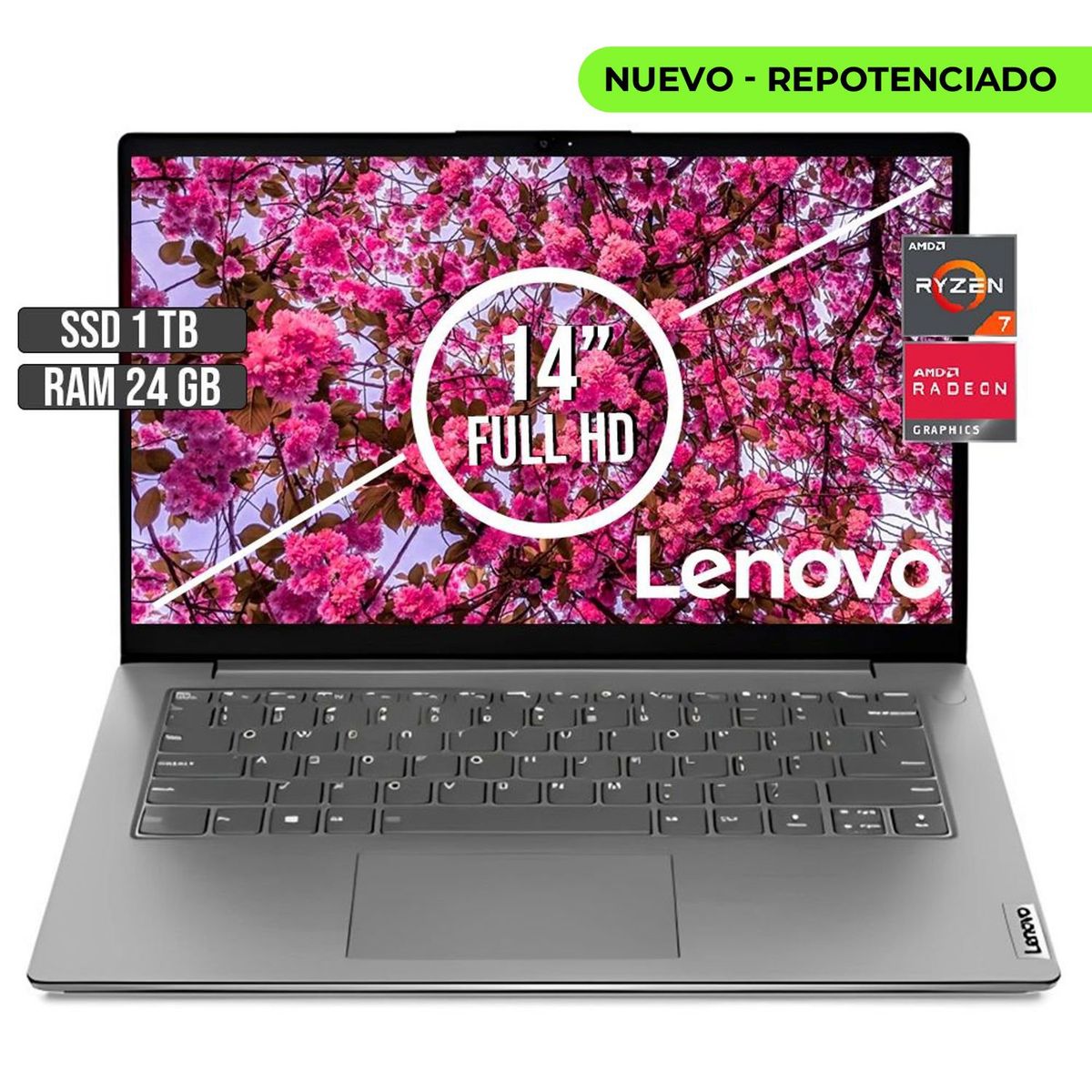 LENOVO - LENOVO V14 AMD RYZEN 7-5825U SSD 1TB RAM 24GB LED 14 FULL HD