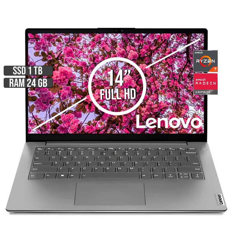 LENOVO - LENOVO V14 AMD RYZEN 7-5825U SSD 1TB RAM 24GB LED 14 FULL HD