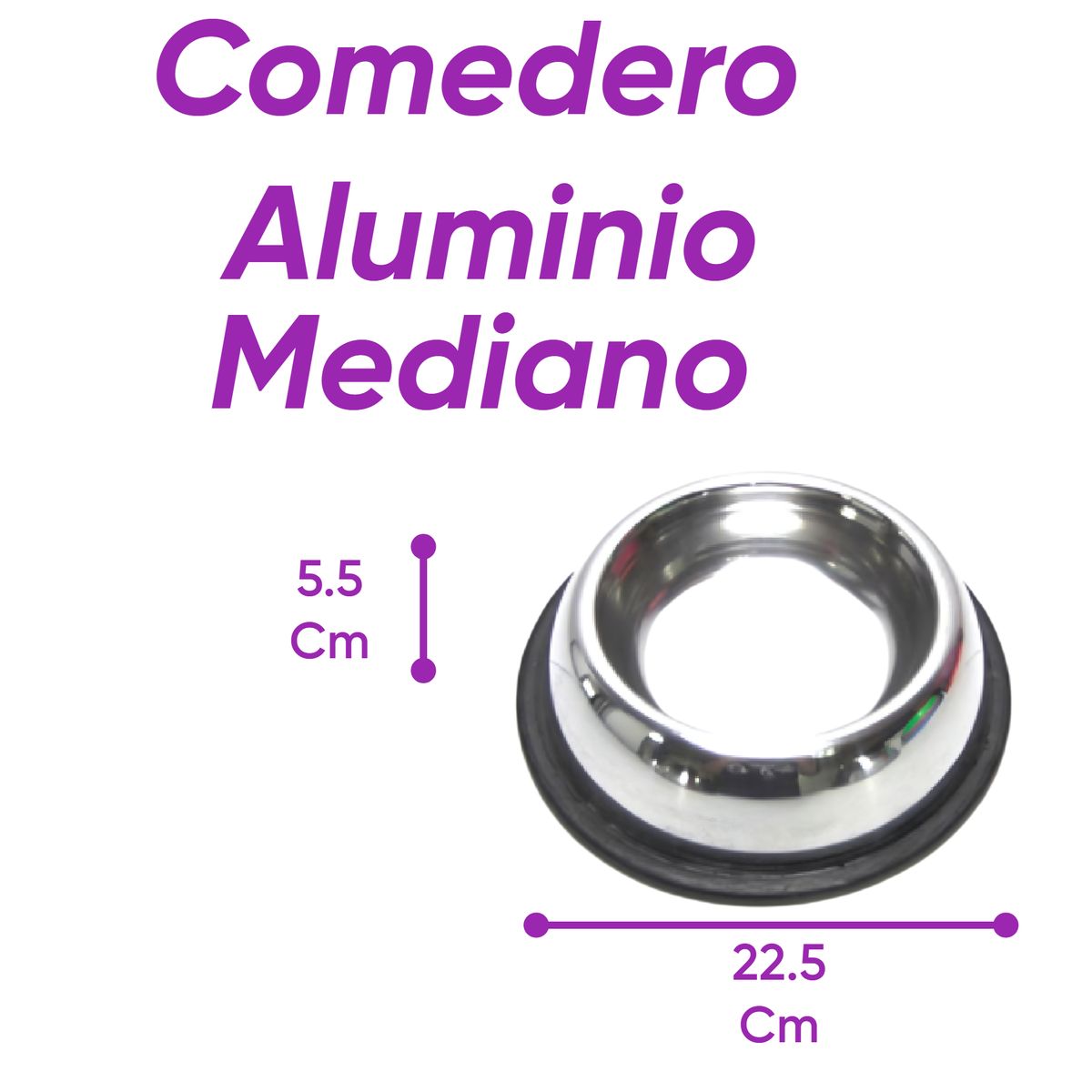 HALLY PET - Comedero bebedero acero inoxidable mediano plateado