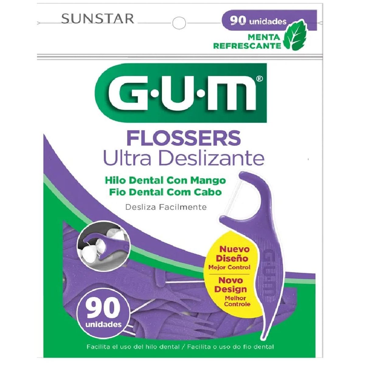GUM - Seda Dental Flossers Ultra Deslizante Gum Menta X 90und