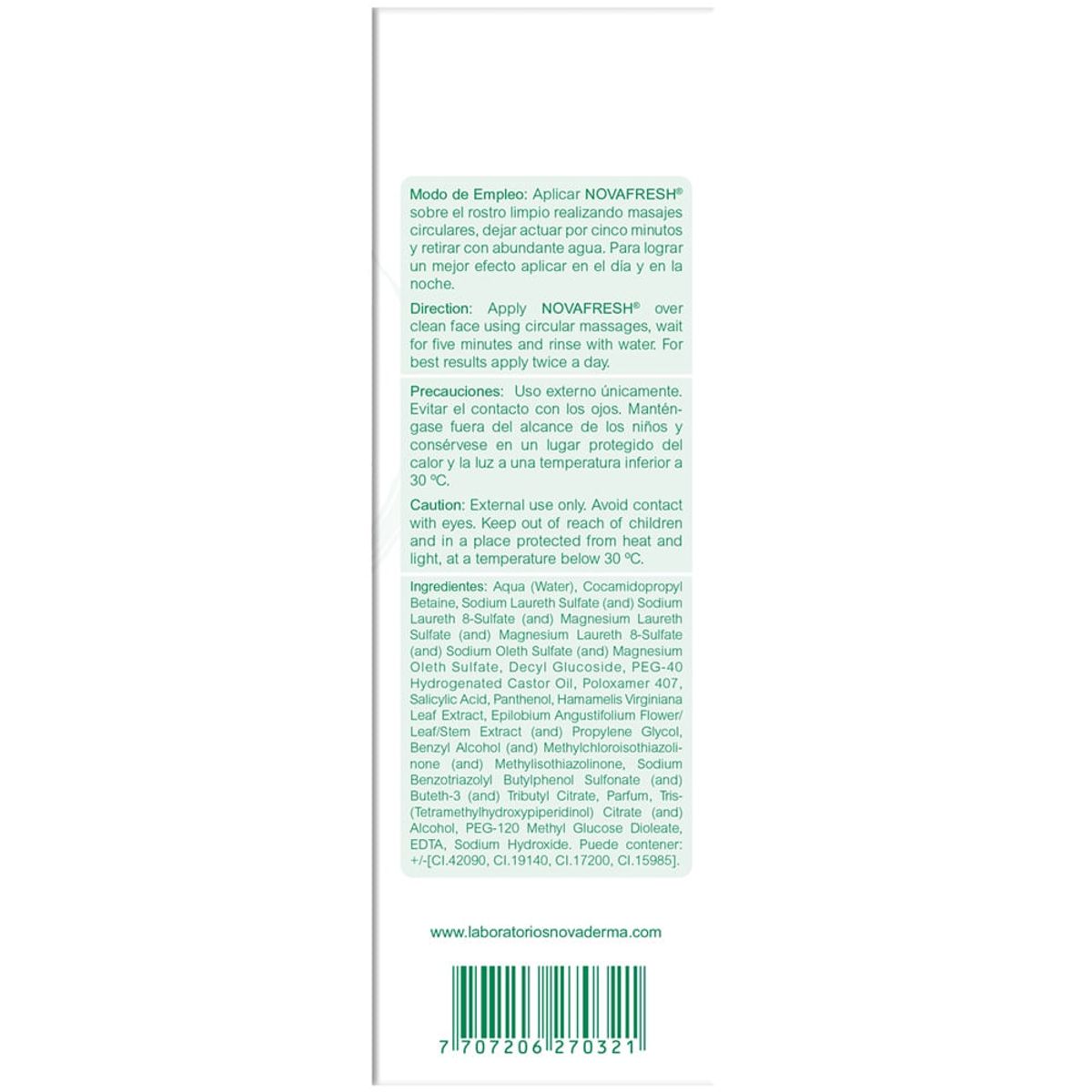 NOVADERMA - Locion Novafresh Limpiadora X 160ml